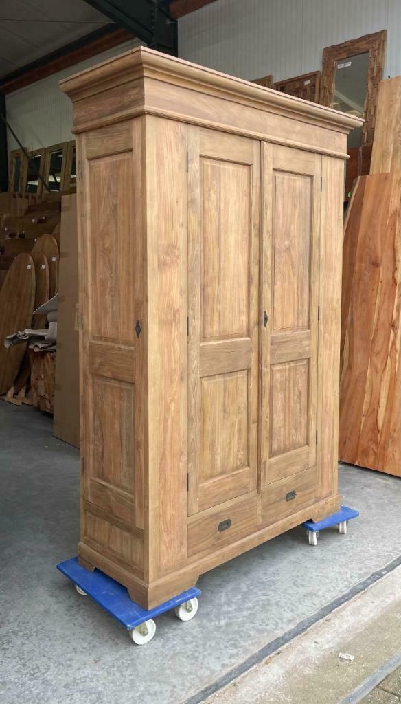 Grote jagerskast gemaakt van gerecycled teak voorradig, 200 cm of meer, Teakhout, Nieuw, Ophalen of Verzenden