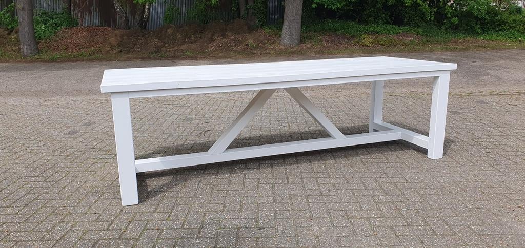Eettafel 300cm wit, ook kleiner en groter!, Huis en Inrichting, Tafels | Eettafels, Vijf personen of meer, Grenenhout, Rechthoekig