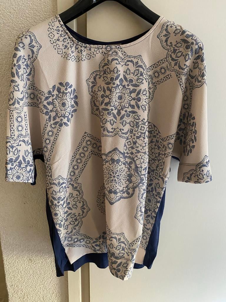Gustav viscose T-shirt XS/S Print Donkerblauw, Blauw, Ophalen of Verzenden, Zo goed als nieuw, Korte mouw