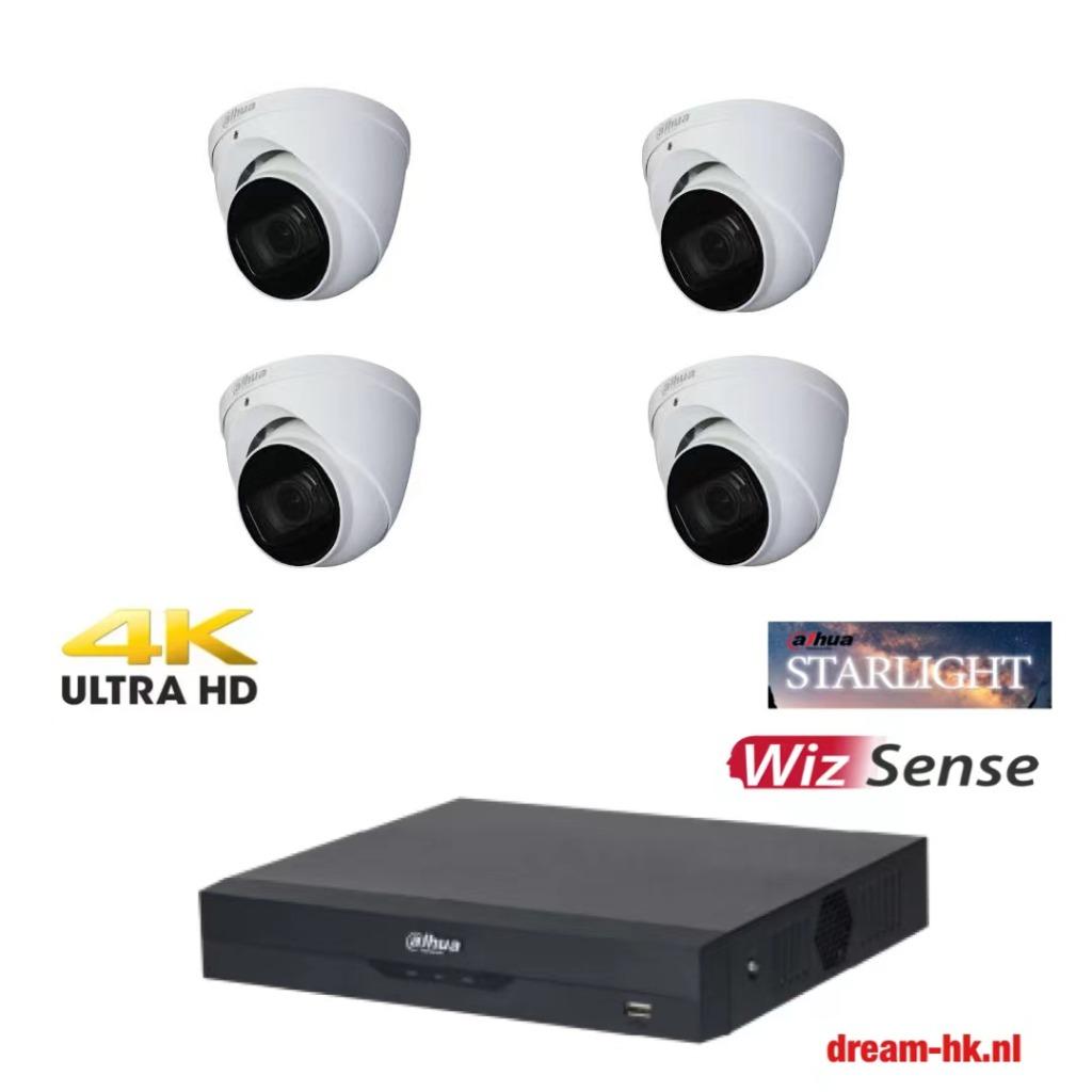 8MP Dahua WizSense Starlight camera set/4CH DVR+4x camera's, Ophalen of Verzenden, Nieuw