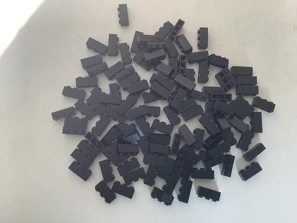 Lego steen 1x3 zwart, Ophalen of Verzenden, Gebruikt, Losse stenen, Lego