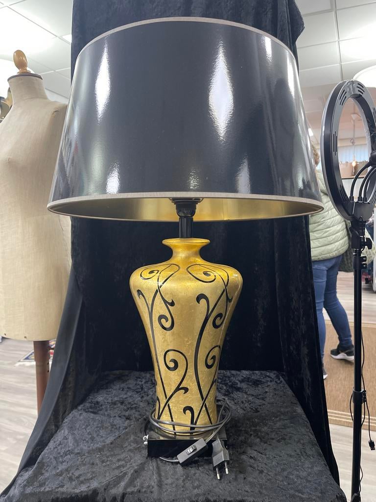 Elegante zwart-gouden lamp, Gebruikt, Schoonhoven, Olletiek, Minder dan 100 cm
