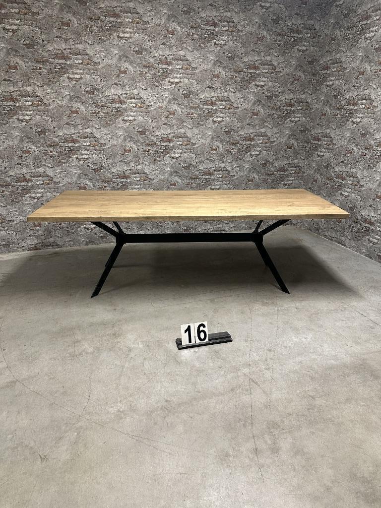 Maatwerk eiken eettafel met design poot nr16, Info@antiekgroothandel.com, 100 tot 150 cm, Ophalen of Verzenden, Vijf personen of meer