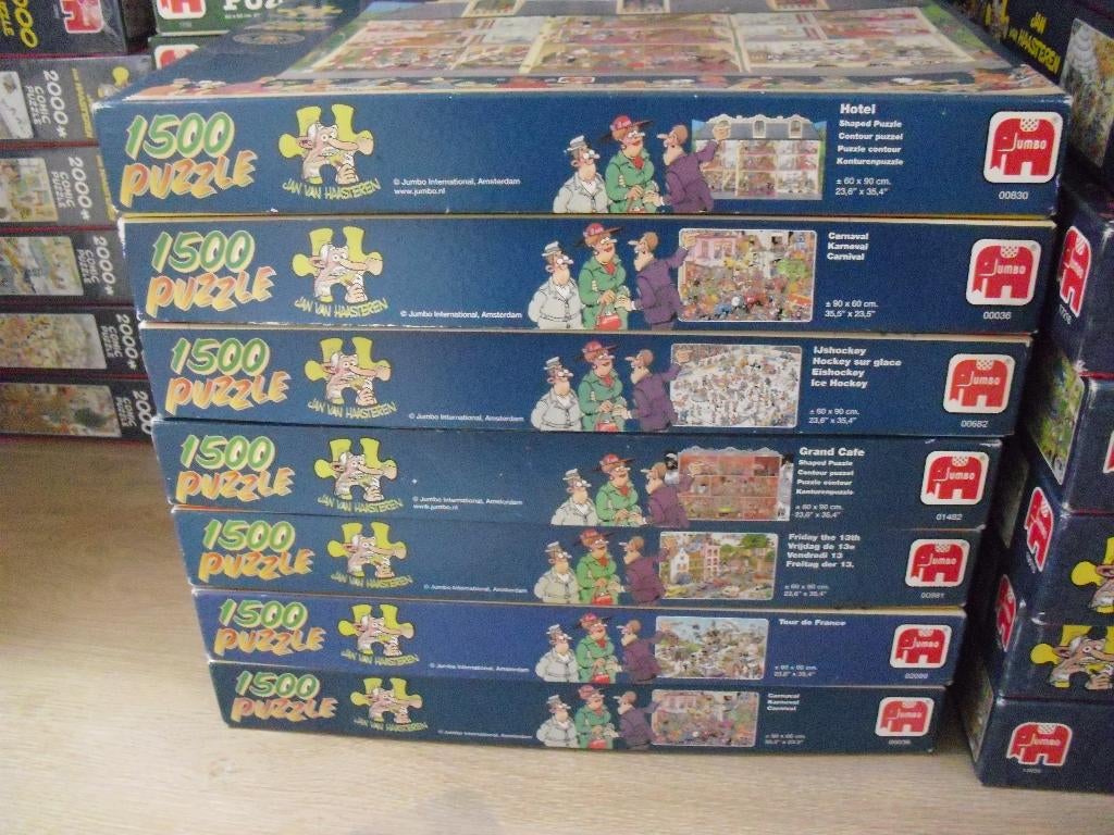 Jan van Haasteren puzzels 1500 st, Hobby en Vrije tijd, Ophalen of Verzenden, 500 t/m 1500 stukjes, Gebruikt, Legpuzzel