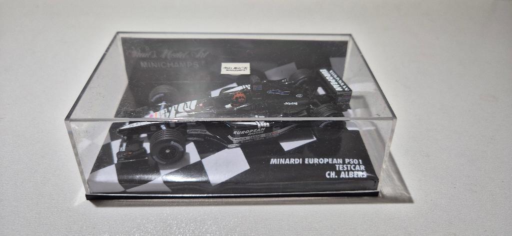 F1 Minardi PS01 Testcar C. Albers 1/43 *Inlay Kopie*, Ophalen of Verzenden, Zo goed als nieuw, Auto, MiniChamps