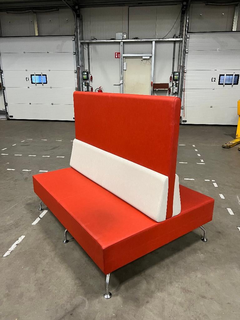 Orangebox Dubbele Treinbank / wachtkamerbank / eetbank, 2 st, Gebruikt, Minder dan 75 cm, 150 tot 200 cm, Leer