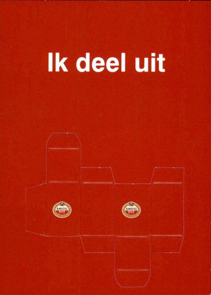 promotiekaart Amstel bier, ik deel uit, Verzenden, 1980 tot heden, Ongelopen, Overige thema's