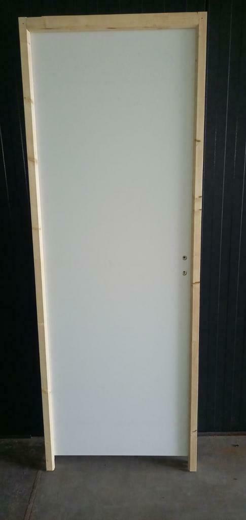 Nieuwe vlakke stompe binnendeur - Deur met vurenhout kozijn!, 80 tot 100 cm, Binnendeur, Nieuw, Ophalen of Verzenden