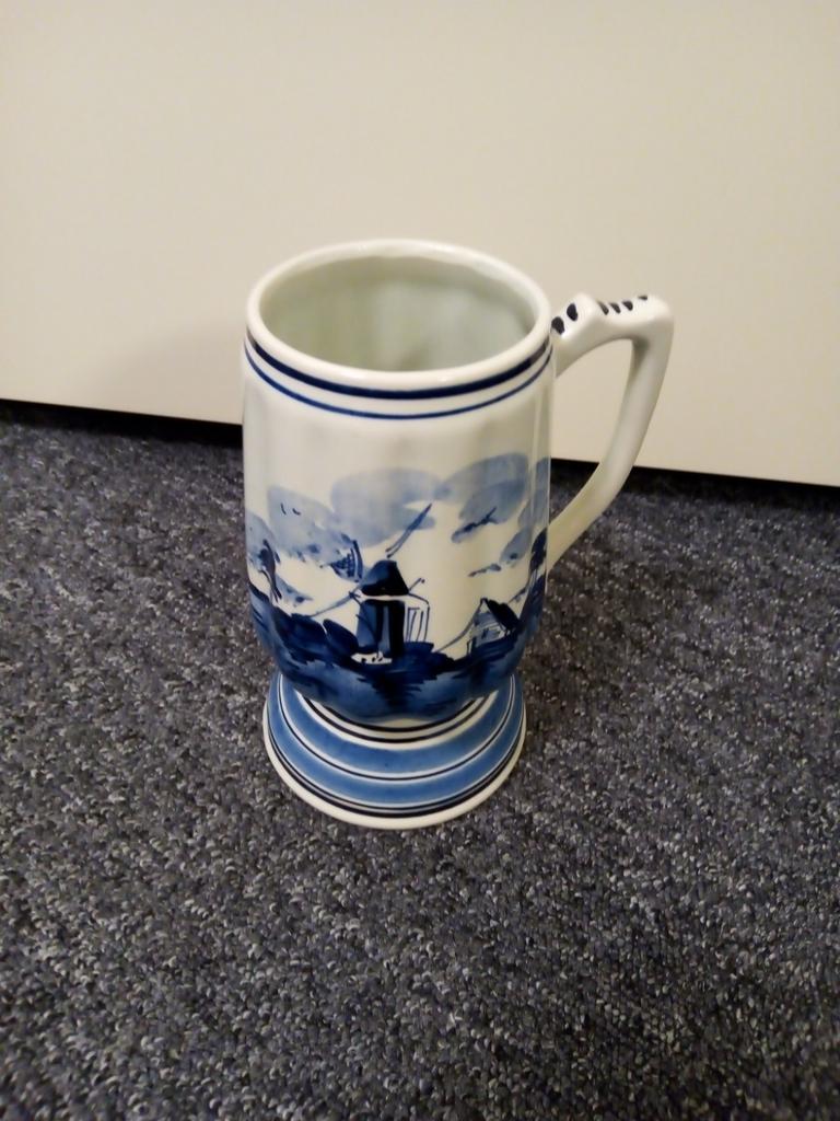 Delfts blauwe bierkruik 3/4 Ltr, Ophalen of Verzenden