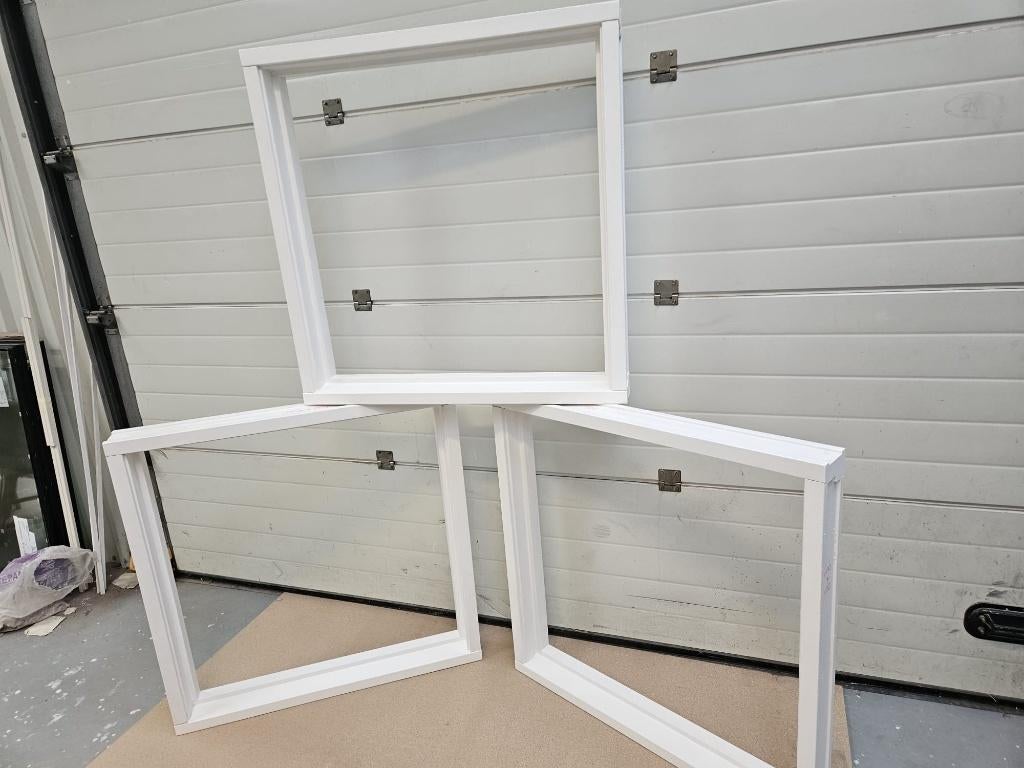 NIEUWE Verkeerd besteld Ramen 100 x 100 Hardhout Meranti, Doe-het-zelf en Verbouw, Glas en Ramen, Gevelraam of Ruit, 80 tot 120 cm