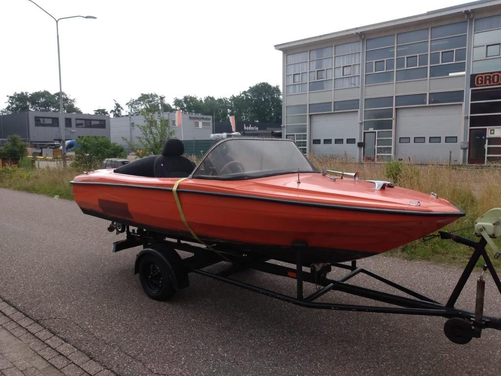 15pk honda 4 takt speed boot zonder vaarbewijs incl trailer, Ophalen, 10 tot 30 pk, Zo goed als nieuw, Buitenboordmotor