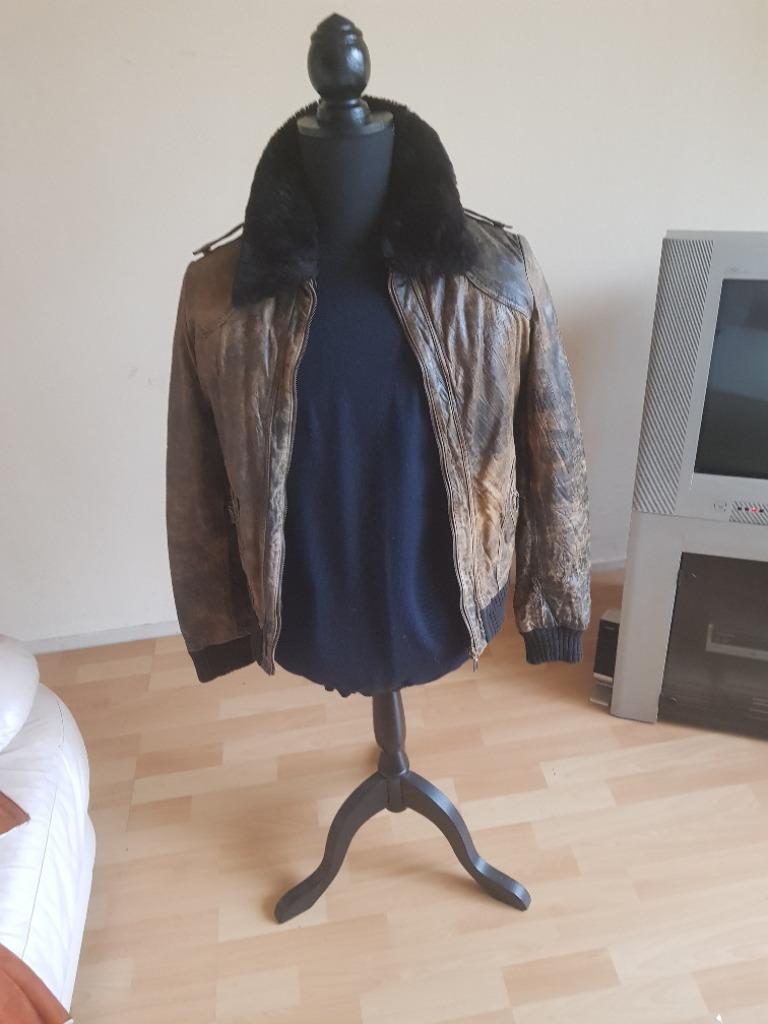 Classic Dames Pilotenjas Pilotenjack leren jas Mt M, Kleding | Dames, Maat 38/40 (M), Bruin, Zara, Ophalen of Verzenden