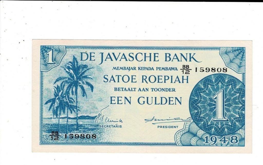 Nederlandsch Indië, 1 gulden 1948 - aUNC, Verzenden