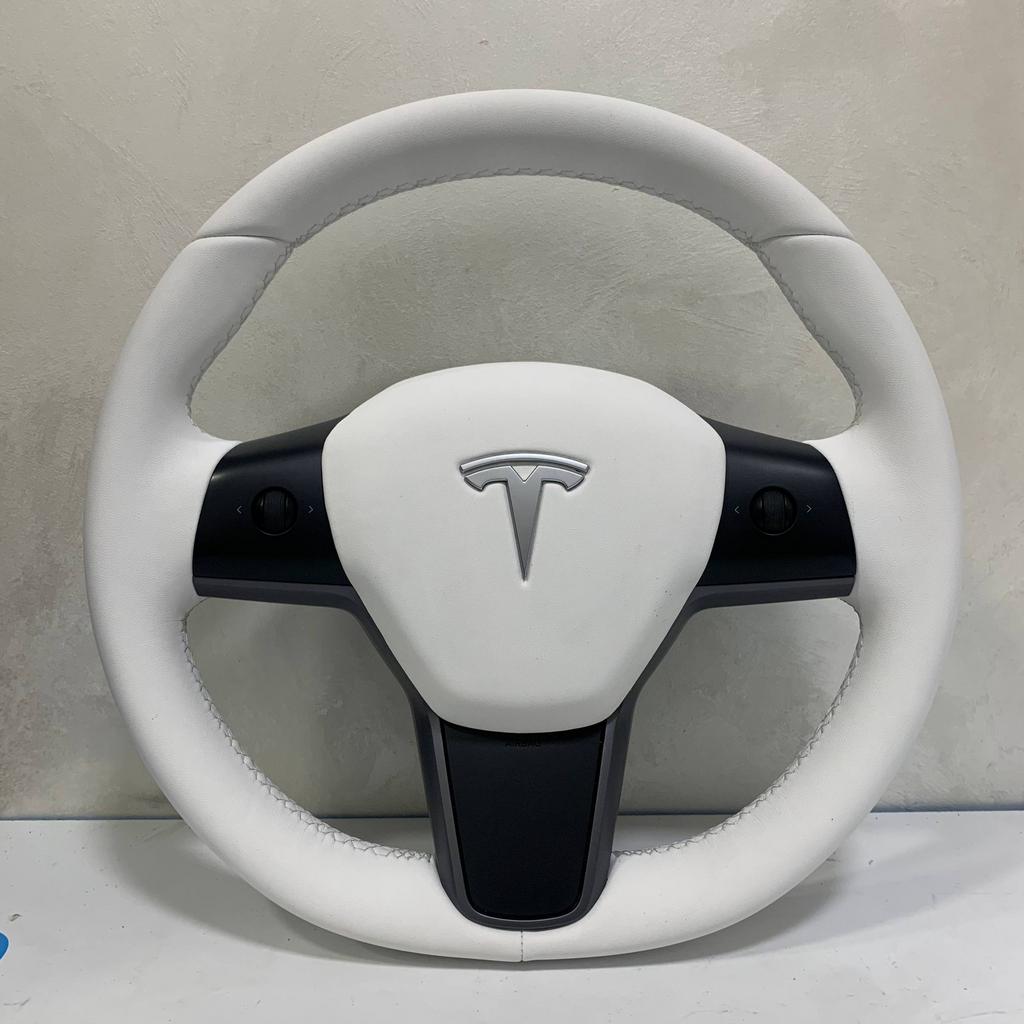 Stuurwiel Stuur Tesla model 3 WIT LEER NIEUW, Nieuw, Ophalen of Verzenden