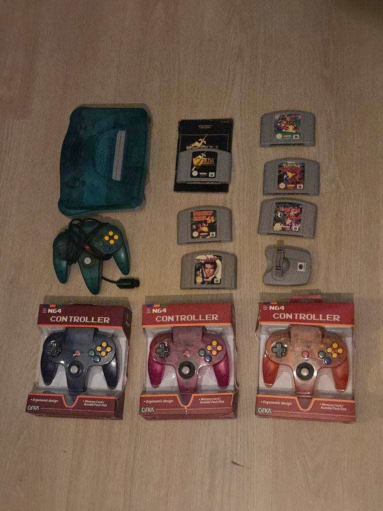 Zeldzame Nintendo 64 Ice Blue Set + 6 Top Games, Spelcomputers en Games, Spelcomputers | Nintendo 64, Ophalen of Verzenden, Zo goed als nieuw