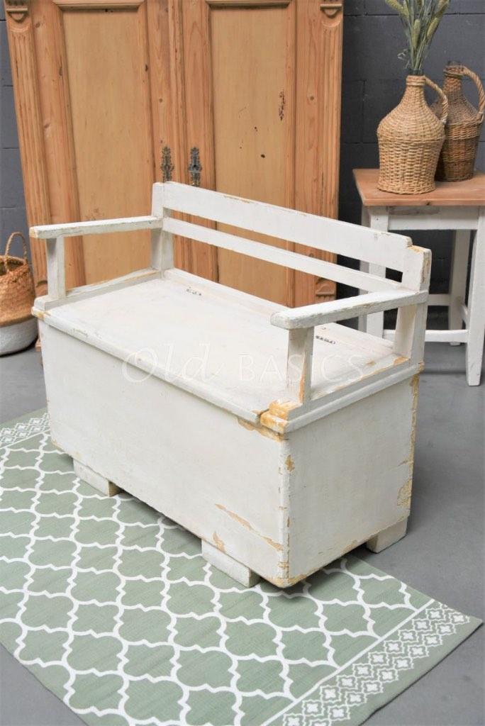 Prachtige brocante houten klepbank, Ophalen, Zo goed als nieuw, Overige typen