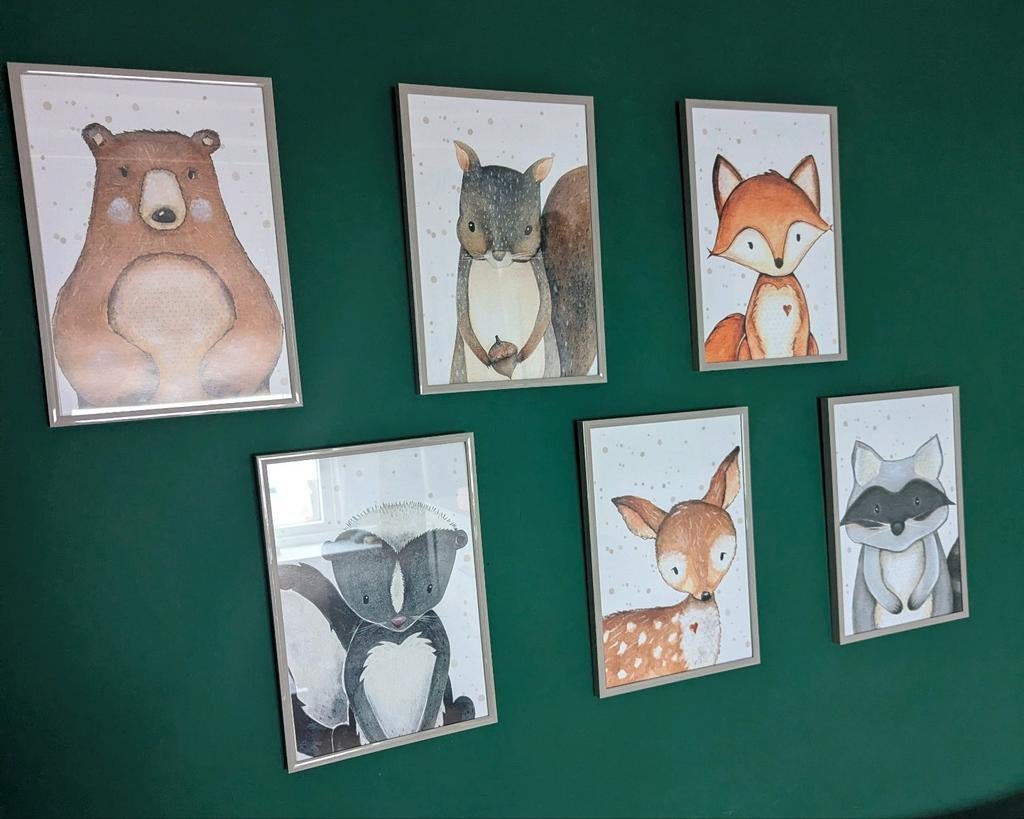 6 fotolijsten incl dierenposter A4 formaat, Ophalen, Zo goed als nieuw