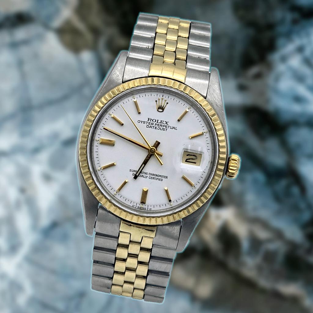 Rolex Datejust 36mm Ref. 1601/3 two tone white dial, Staal, Gebruikt, Polshorloge, Ophalen of Verzenden