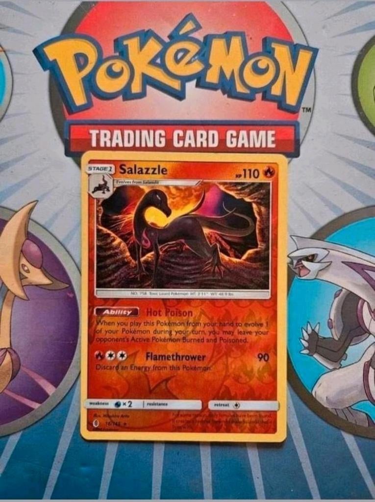 Salazzle 16/145 reverse holo rare pokemon kaart nm, Ophalen of Verzenden, Zo goed als nieuw, Losse kaart, Foil