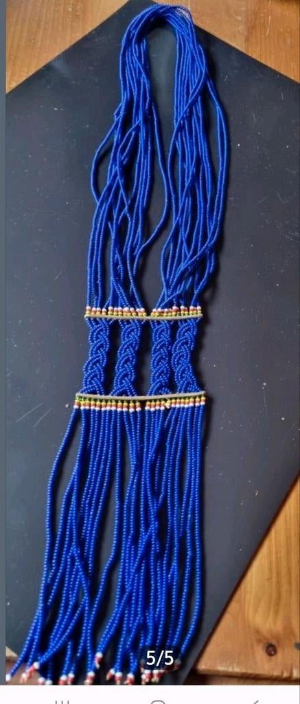 Vintage indianen ketting, Ophalen of Verzenden, Gebruikt, Blauw, Overige materialen