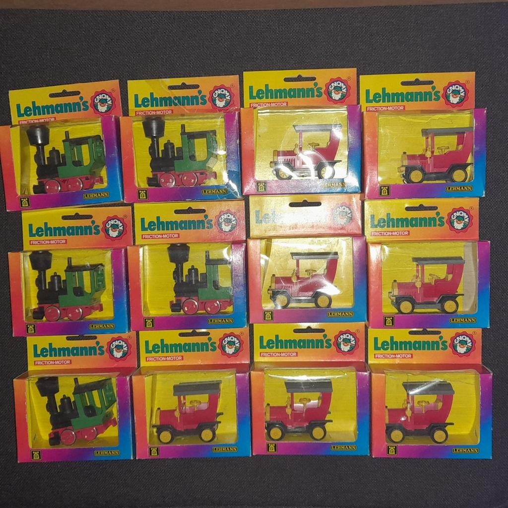 12 Lehmann Gnomy & Stainzi auto + locomotief frictie motor, Ophalen of Verzenden, Nieuw