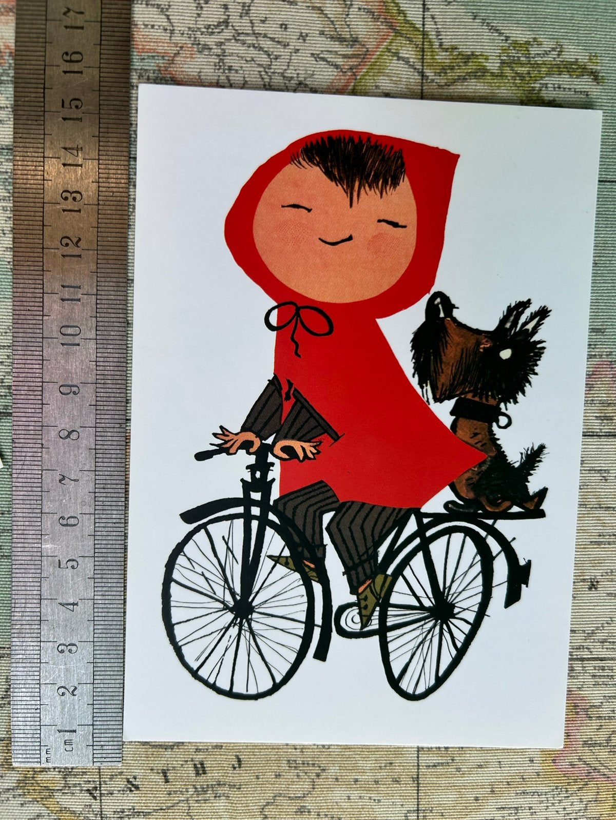 218. Kaart illustr Roodkapje fiets Fiep Westendorp, Verzamelen, Ansichtkaarten | Themakaarten, Ophalen of Verzenden, Ongelopen