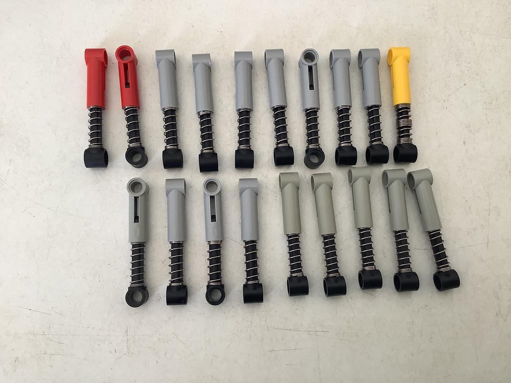 Lego technic schokbreker geel rood en licht grijs, Ophalen of Verzenden, Gebruikt, Losse stenen, Lego