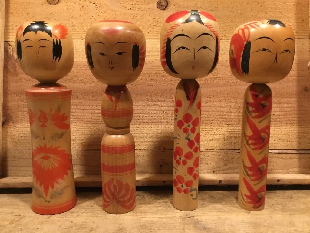 Vintage Japanse kokeshi poppen (€20 p/s incl. verzending), Antiek en Kunst, Verzenden