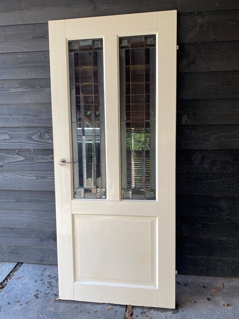 Binnendeur glas in lood – Opdek – 85 x 200 cm (Linksdr), Ophalen, Gebruikt, 80 tot 100 cm, Binnendeur