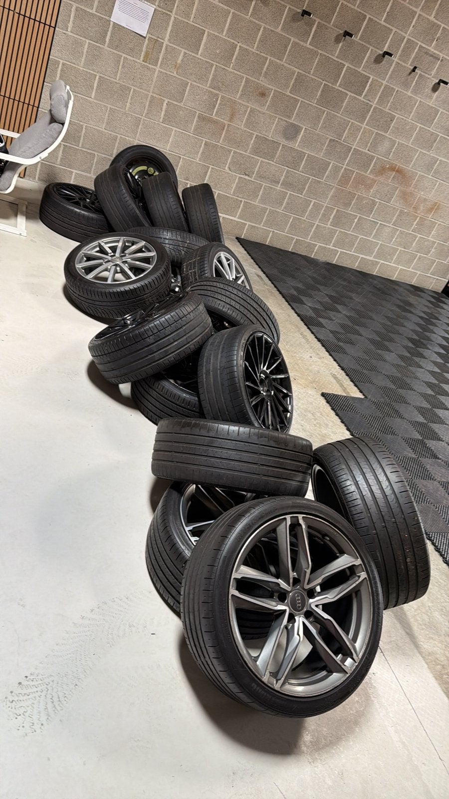 Partij audi vw mercedes bmw velgen banden 5x112 5x120, Ophalen, 19 inch, 225 mm, Zomerbanden