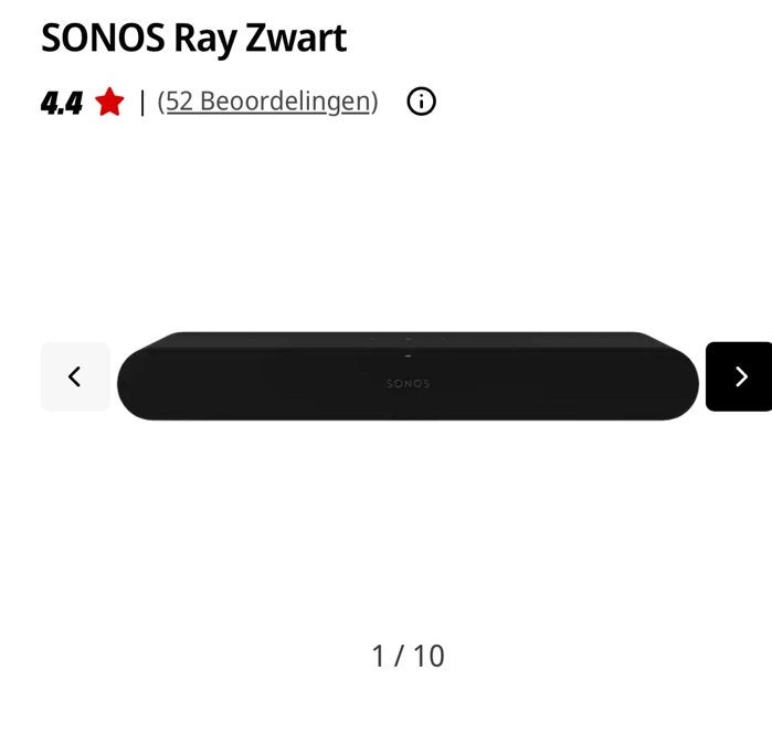 Sonos Ray zwart NIEUW, Ophalen, Nieuw
