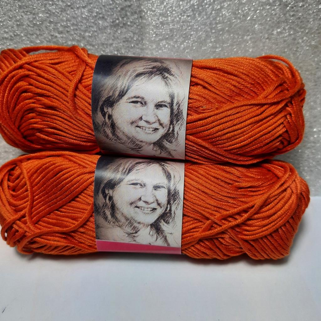 Glanskatoen Oranje/Rood - 10 bollen, Hobby en Vrije tijd, Breien en Haken, Ophalen of Verzenden, Nieuw, Breien of Haken, Wol of Garen