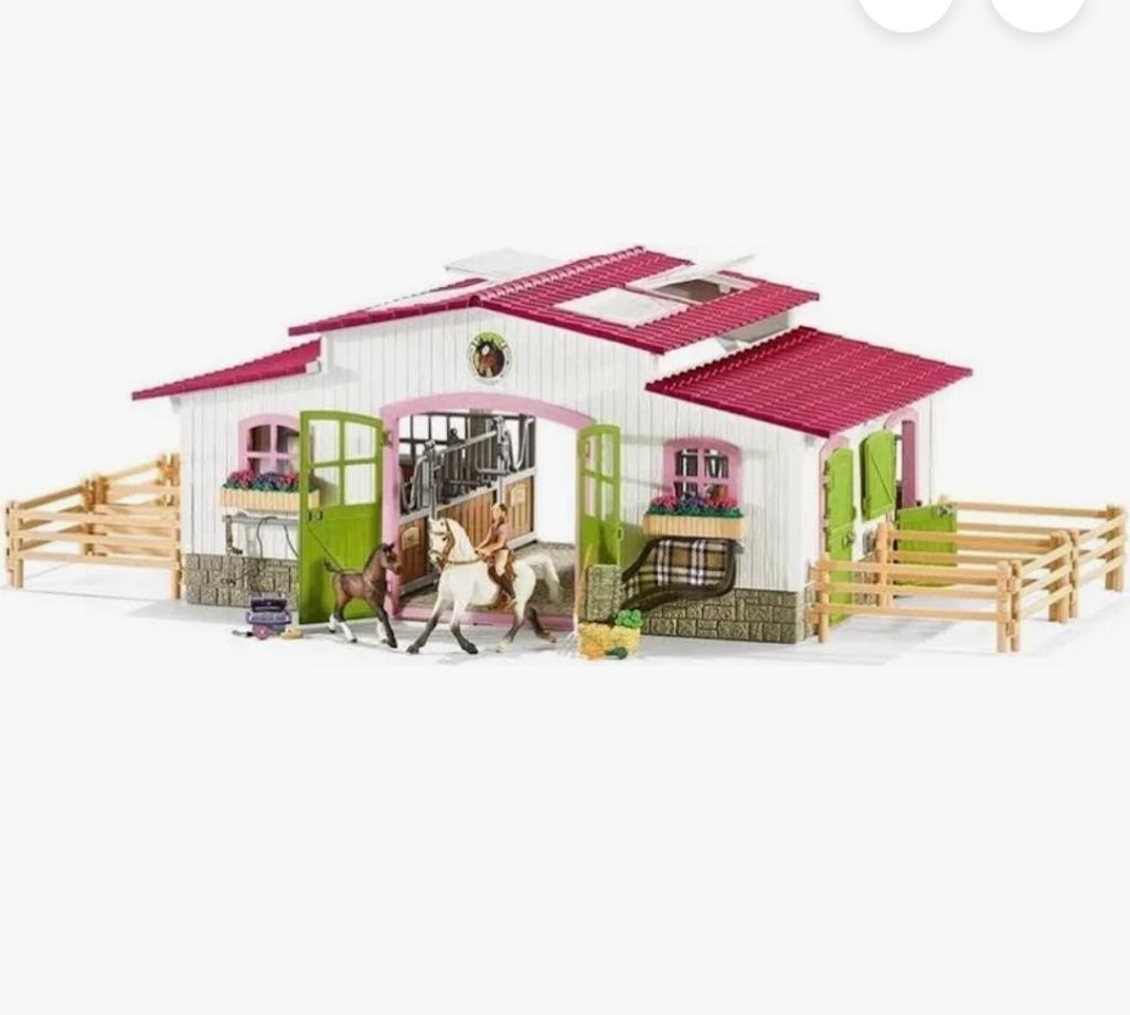 Schleich manege met verschillende extra paardjes en pony's, Kinderen en Baby's, Speelgoed | Poppenhuizen, Ophalen, Zo goed als nieuw