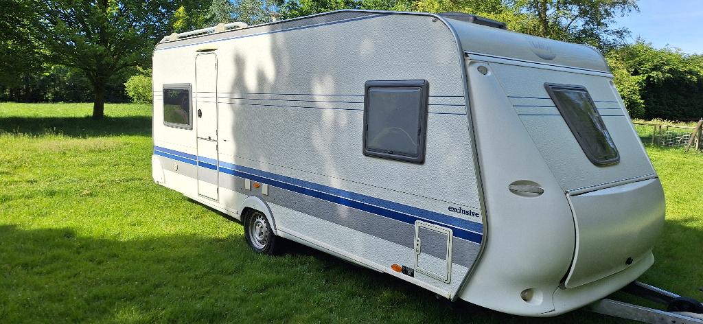 Hobby 540 exclusive, COMPLEET met voortent en inboedel!, Caravans en Kamperen, Caravans, Particulier, tot en met 4, 1000 - 1250 kg