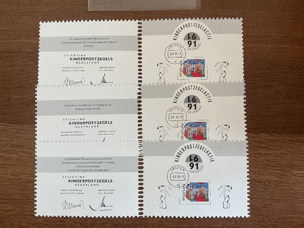 Kinderbedankkaart B-C-S 1991 kinderzegels incl verz. 3 euro., Postzegels en Munten, Postzegels | Nederland, Verzenden