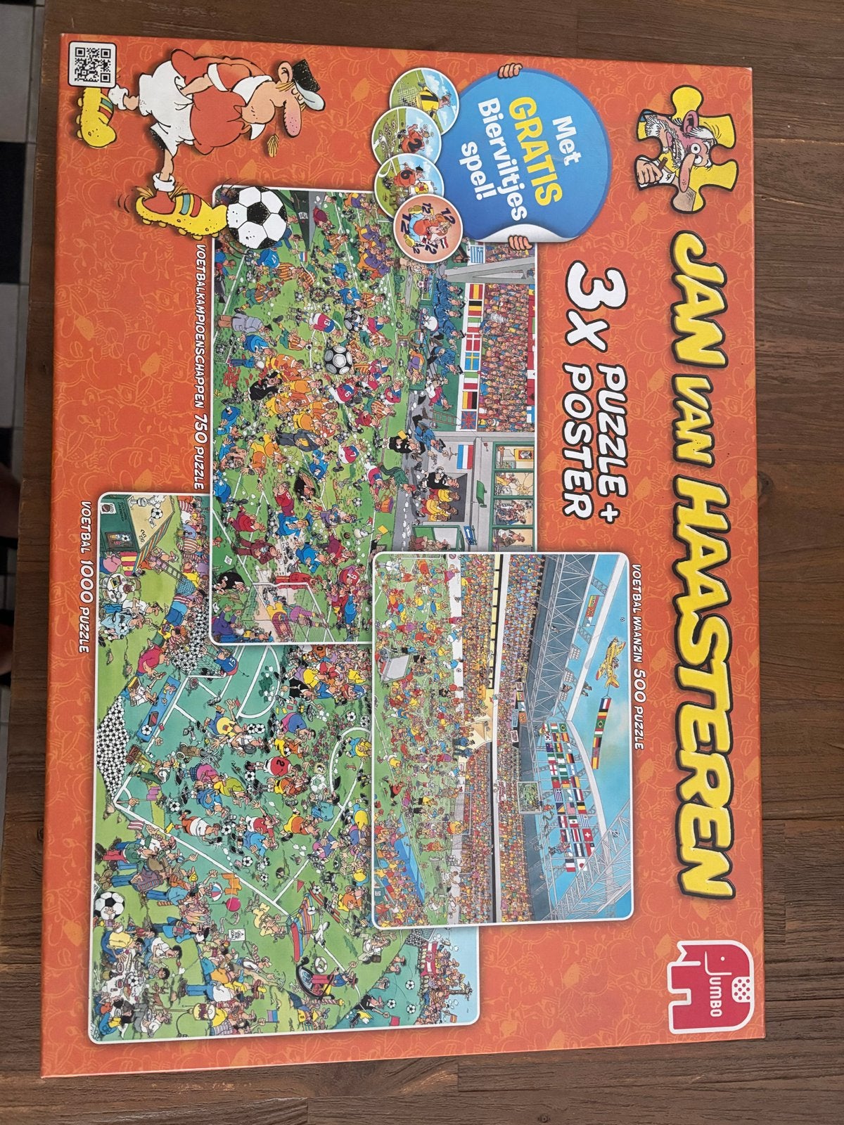 Jan van Haasteren Voetbal Puzzel Collectie (3 puzzels), Ophalen of Verzenden, Meer dan 1500 stukjes, Gebruikt, Legpuzzel