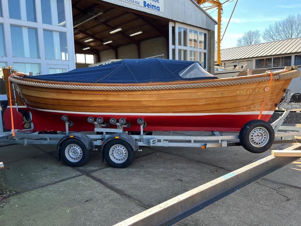 Sloep Breedendam 690 + Brenderup trailer, Watersport en Boten, Sloepen, Ophalen, 10 tot 30 pk, Gebruikt, Binnenboordmotor