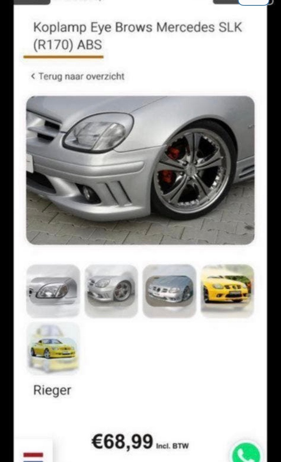 Slk r170 mercedes koplamp spoiler booskijkers, Ophalen of Verzenden
