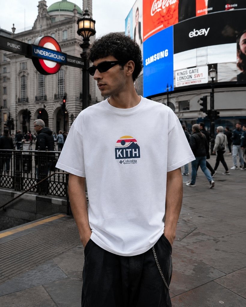 Kith x Columbia t-shirt | M, Kith, Maat 48/50 (M), Wit, Nieuw
