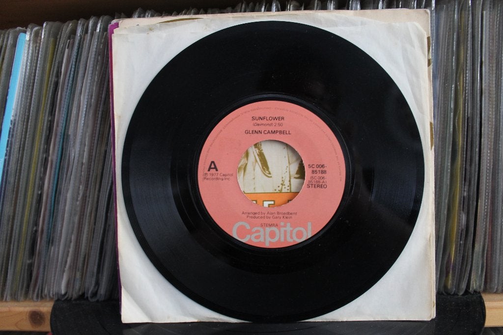 7" Single Glen Campbell - Sunflower / How High Did We Go, Gebruikt, 7 inch, Single, Ophalen of Verzenden