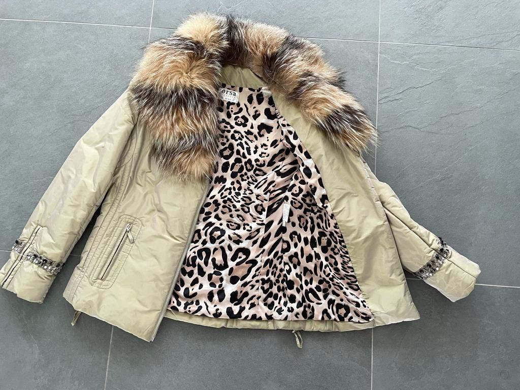 Prachtig goudkleurig jack van Orsa Couture Italy maat 38, Kleding | Dames, Jassen | Winter, Orsa Couture Italy, Beige, Zo goed als nieuw