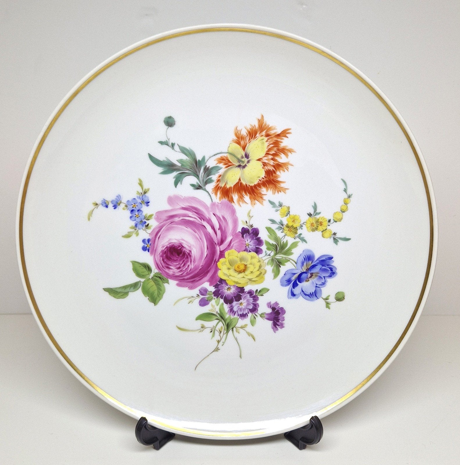 Meissen porseleinen wandbord bloemenboeket decor 1957., Antiek en Kunst, Ophalen