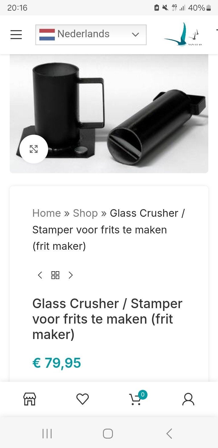 Frit maker / glas crusher voor glas fusen, Ophalen of Verzenden, Zo goed als nieuw