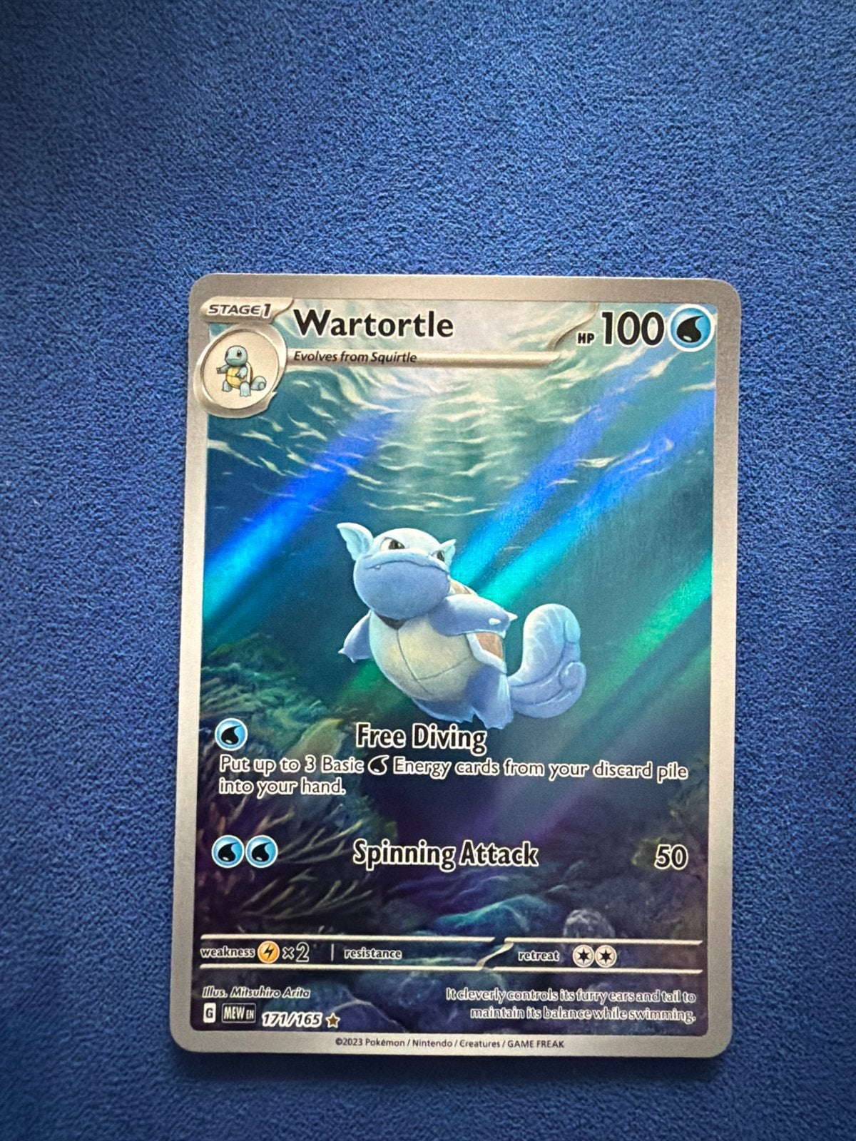 Wartortle 171/165 Reverse Holo Pokemon kaart, Ophalen of Verzenden, Zo goed als nieuw, Losse kaart, Foil
