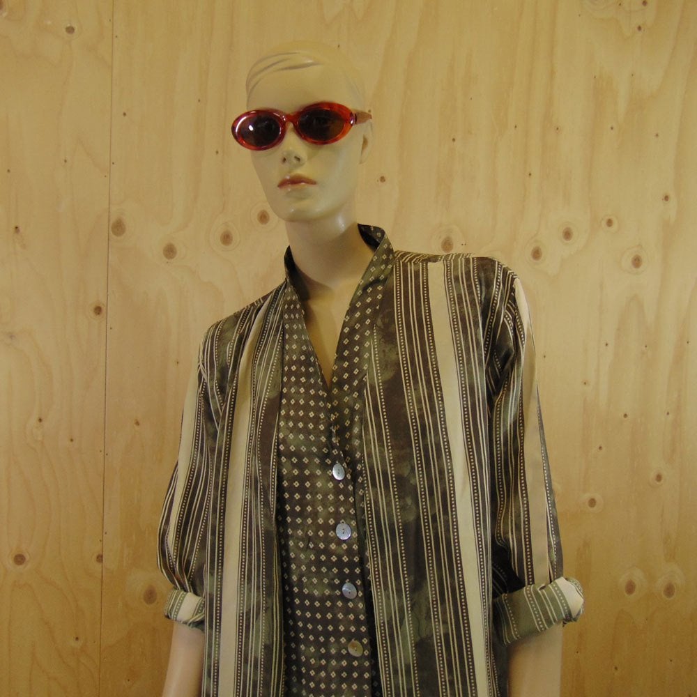 Vintage groene nineties blouse met giletje maat 40, Maat 38/40 (M), Verzenden, Zo goed als nieuw, Vintage