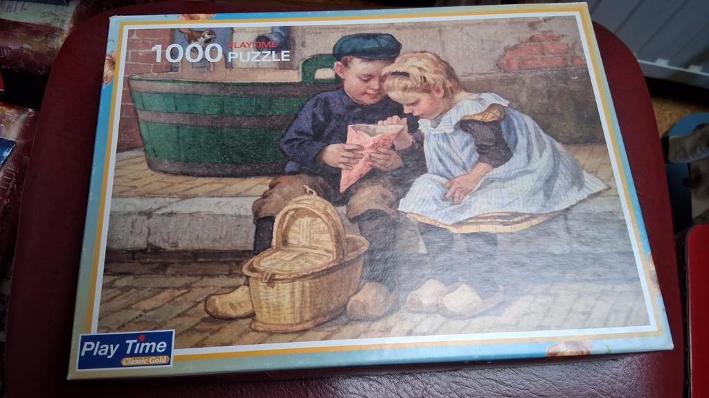 Play Time Classic Gold 1000 stukjes puzzel, Ophalen of Verzenden, 500 t/m 1500 stukjes, Gebruikt, Legpuzzel