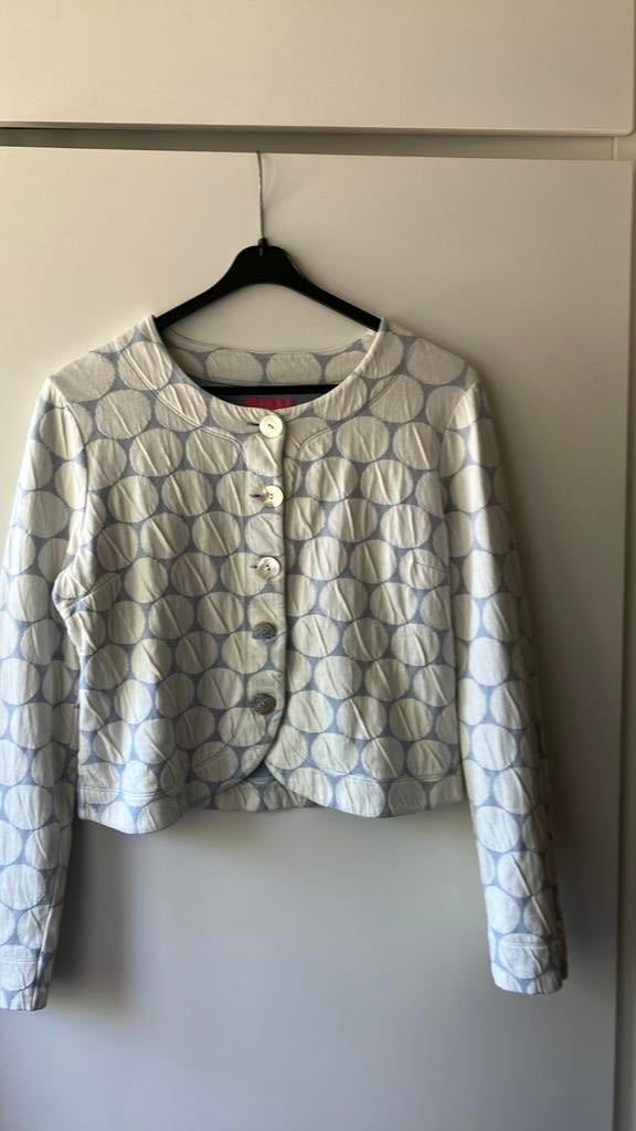 Kyra&Ko. Lichtblauw met grote witte polkadots jasje. Maat M, Maat 38/40 (M), Blauw, Ophalen of Verzenden, Zo goed als nieuw