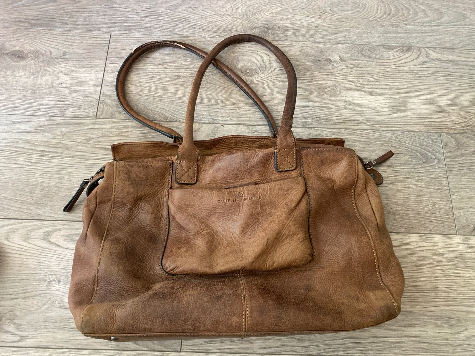 Castelijn & Beerens Leren Tas - Opknapper, Ophalen of Verzenden, Gebruikt, Bruin, Handtas