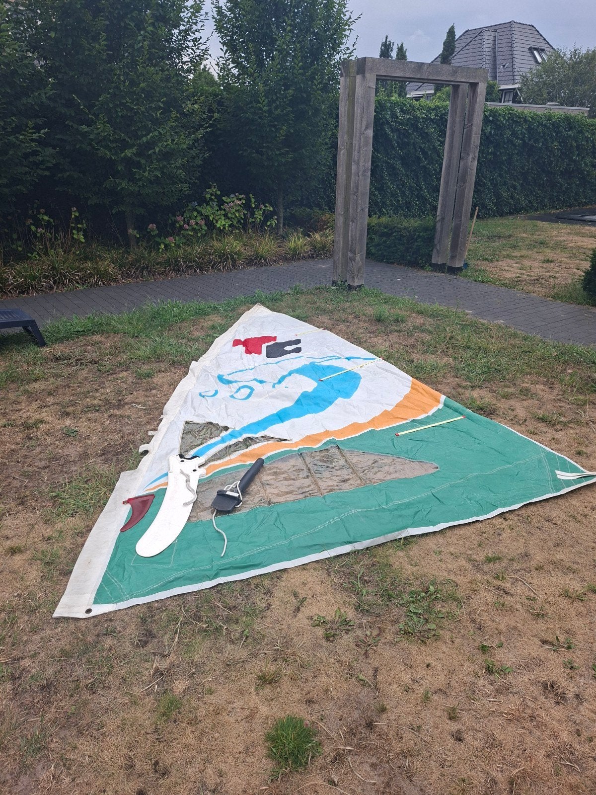 Ten Cate Windsurfzeilen met zwaard en vin, Watersport en Boten, Windsurfen, Gebruikt, 5 tot 6.5 m², Met zwaard, Zeil
