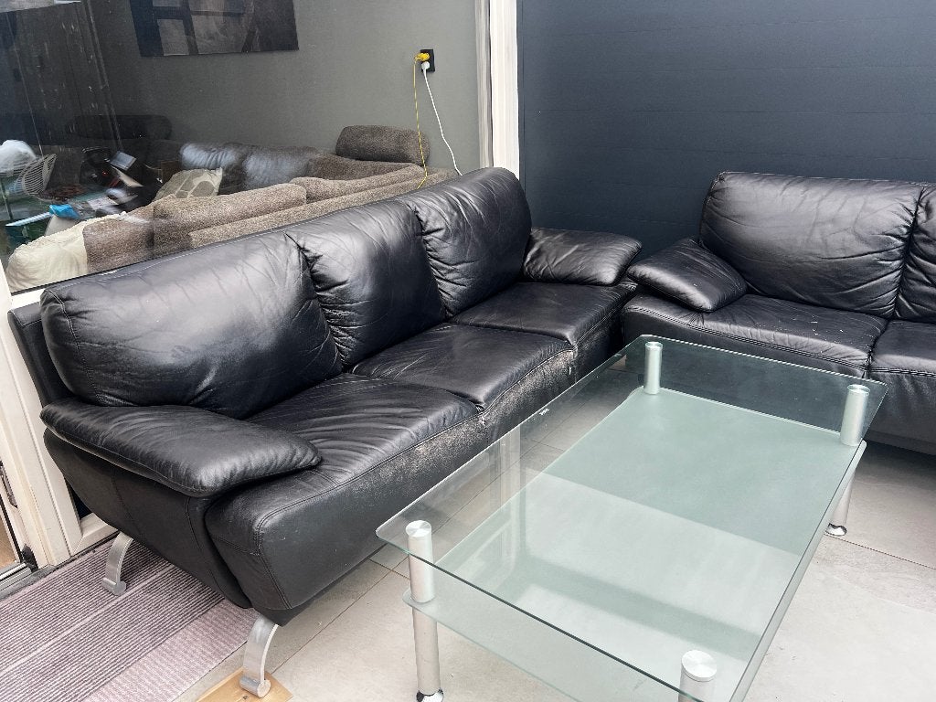 Leather sofa, Ophalen, Gebruikt, 150 tot 200 cm, Rechte bank